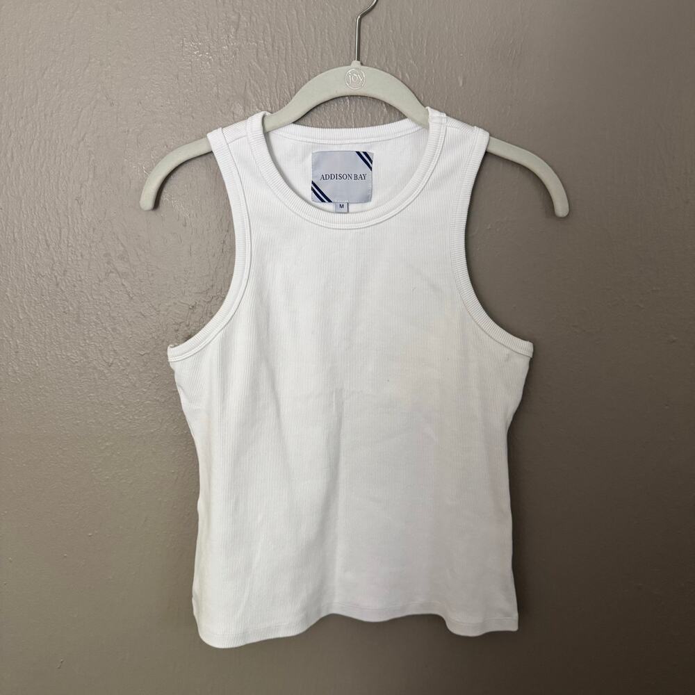 ADDISON BAY Cotton Rib On Shore Tank Top Size Medium Casual